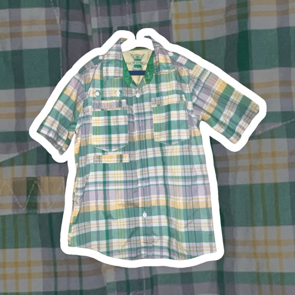 Pacific Blue Button Up